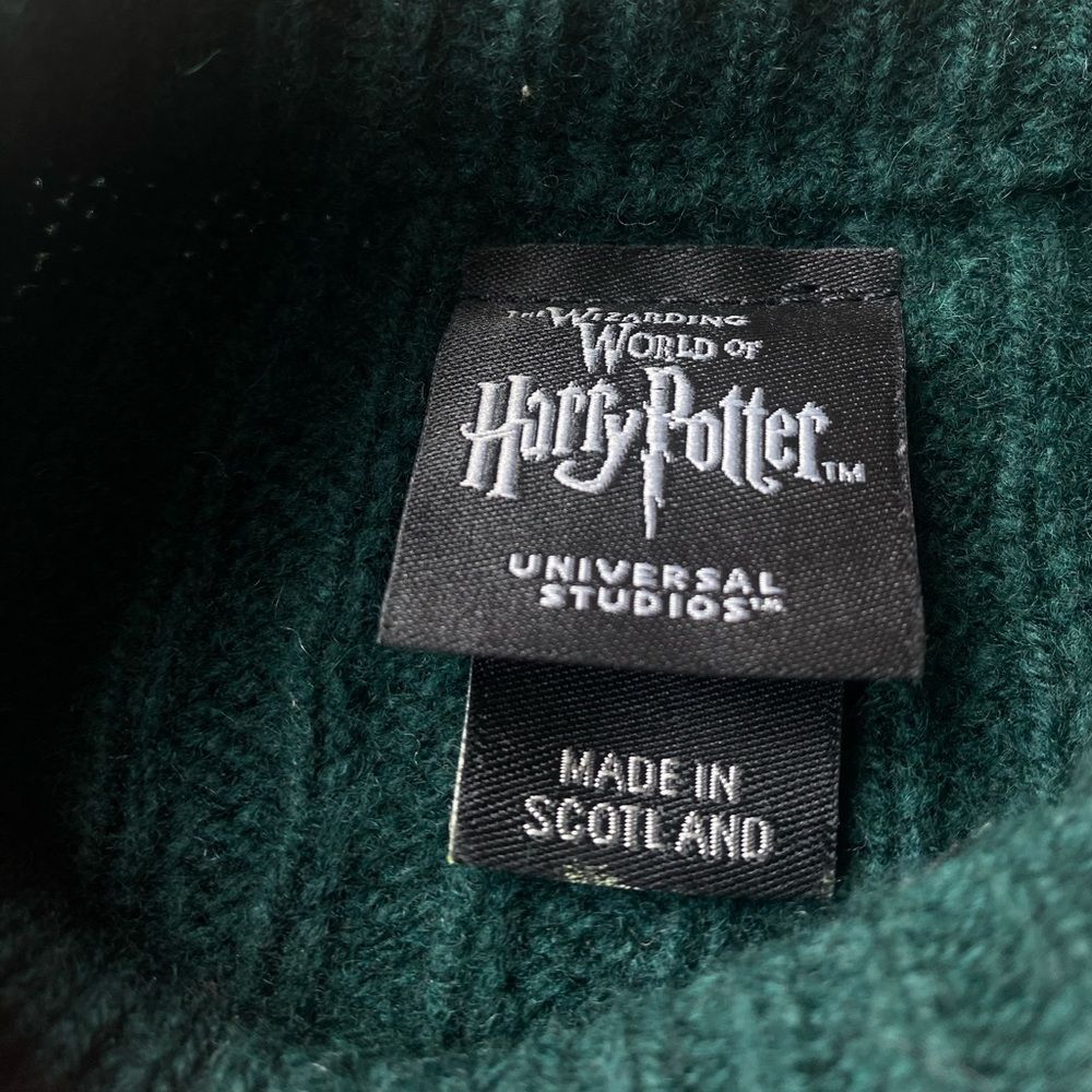 Harry Potter Medium Slytherin Wool Sweater Lambswool Quidditch - Picture 5 of 10